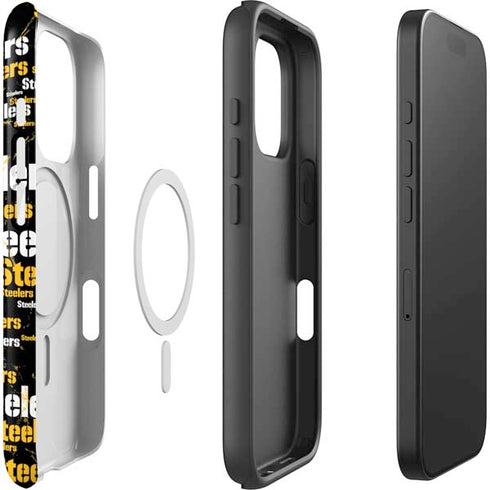 NFL Pittsburgh Steelers Black Blast iPhone 16 Pro Magsafe Impact Case